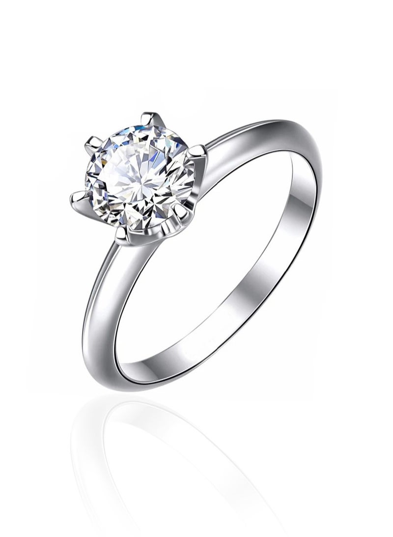 QUAINT 1 Carat Moissanite Classic Six-Prong Ring - Image 1